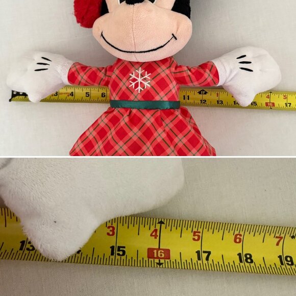 Disney Minnie Mouse Holiday Plush 20 Inch Red Plaid Dress Green Bow 2020 Edition - Picture 7 of 14